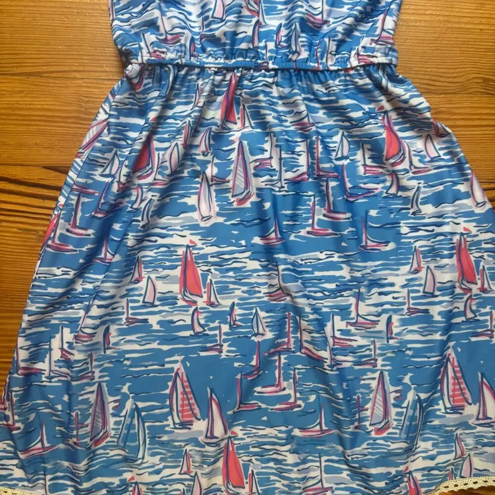 Sullivan Row blue sailboat nautical sleeveless girls dress SIZE‎ 4